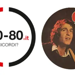 Disco di Rino Gaetano, con il testo "Gianna visto che mi vuoi lasciare". A sinistra, logo "70-80.it ti ricordi?".