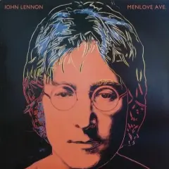 Ritratto pop art di John Lennon, con il titolo "Menlove Ave." in alto. Un'icona delle canzoni di John Lennon.
