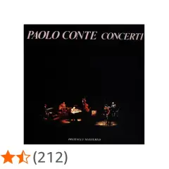 Copertina di "Paolo Conte Concerti", parte della sua discografia, con la band sul palco.