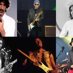 I 100 migliori chitarristi secondo Guitar World: Frank Zappa, Keith Richards, George Harrison, Chuck Berry, Jimi Hendrix e Carlos Santana.