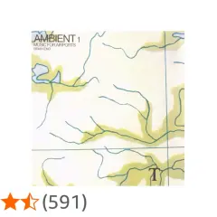 Copertina dell'album di Brian Eno, "Ambient 1: Music for Airports", con un disegno astratto che ricorda una mappa.