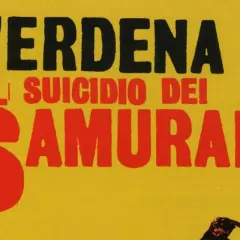 Verdena presenta "Il suicidio dei samurai" in caratteri rossi e neri su sfondo giallo.