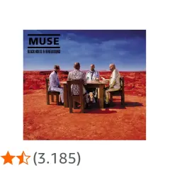 Copertina dell'album "Black Holes & Revelations" dei Muse, con la band seduta attorno a un tavolo in un paesaggio desertico.