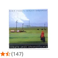 Copertina album "tabula rasa elettrificata" con paesaggio rurale e ciminiere fumanti.