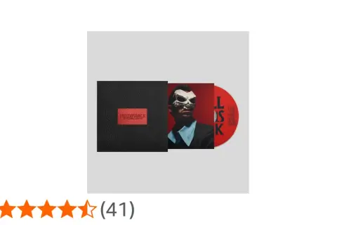 Copertina del nuovo album di Salmo, "Hellvisback", con un uomo mascherato e il CD rosso.