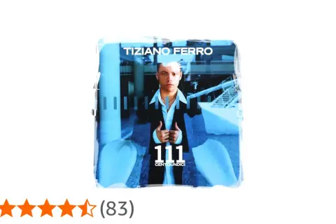 Copertina dell'album "111" di Tiziano Ferro, con il cantante in primo piano. Le canzoni di Tiziano Ferro in questo album sono un viaggio emozionante.