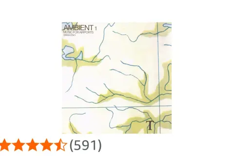 Copertina dell'album di Brian Eno, "Ambient 1: Music for Airports", con un disegno astratto che ricorda una mappa.