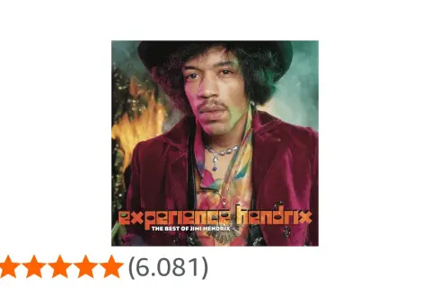 Copertina dell'album di Jimi Hendrix, "Experience Hendrix: The Best of Jimi Hendrix", con il chitarrista in primo piano.