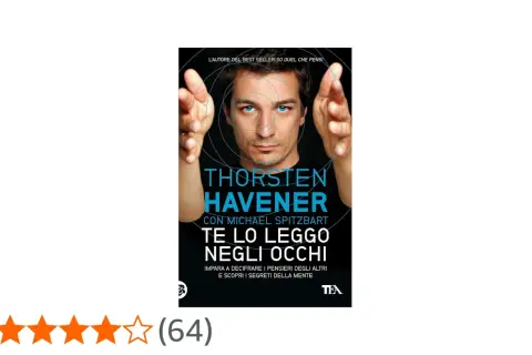Copertina libro "Te lo leggo negli occhi" di Thorsten Havener. Un uomo guarda intensamente, le mani aperte verso l'osservatore.