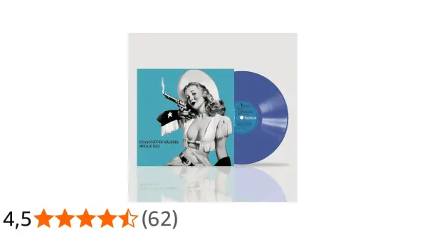 Copertina di "Bufalo Bill" di Francesco De Gregori con pin-up e disco viola.