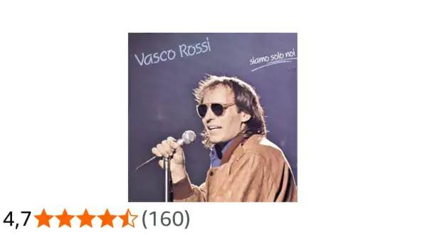 Vasco Rossi canta "Siamo soli noi" con occhiali da sole e giacca di pelle.