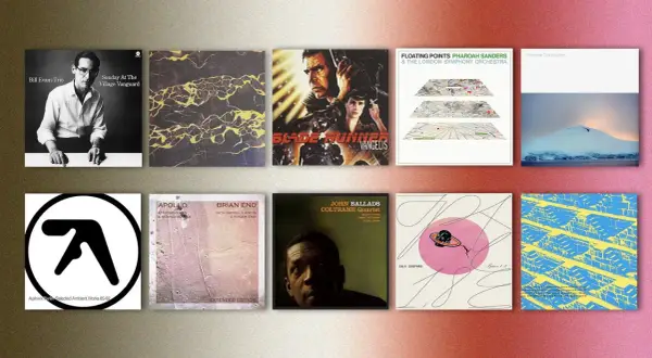 Raccolta di copertine di album, tra cui Blade Runner, Apollo di Brian Eno e John Coltrane, perfette per chi ama le più belle canzoni strumentali e colonne sonore senza voce.