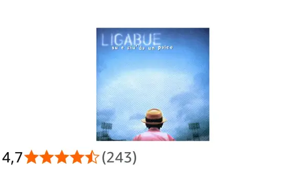 Copertina album "Ligabue: su e giù da un palco". Quanti dischi ha venduto Ligabue? Questo album è un successo.