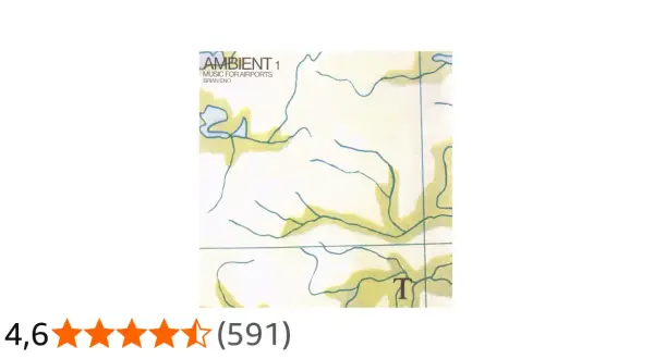Copertina dell'album di Brian Eno, "Ambient 1: Music for Airports", con un disegno astratto che ricorda una mappa.