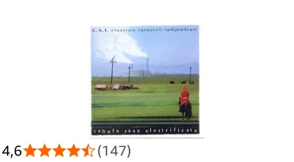 Copertina album "tabula rasa elettrificata" con paesaggio rurale e ciminiere fumanti.