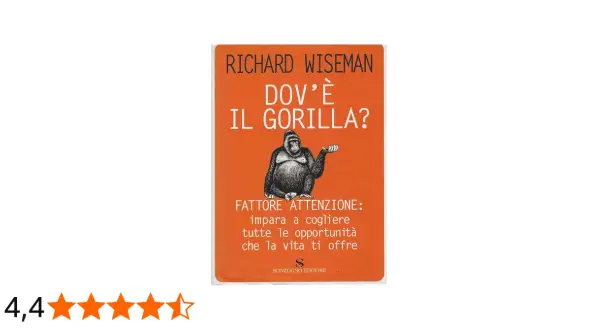 Copertina libro "Dov'è il gorilla?" di Richard Wiseman. Attenti al gorilla, impara a cogliere le opportunità!