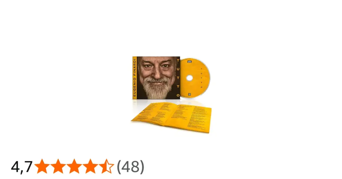 Copertina e CD dell'album "Tutto" di Eugenio Finardi, con il volto dell'artista in primo piano.