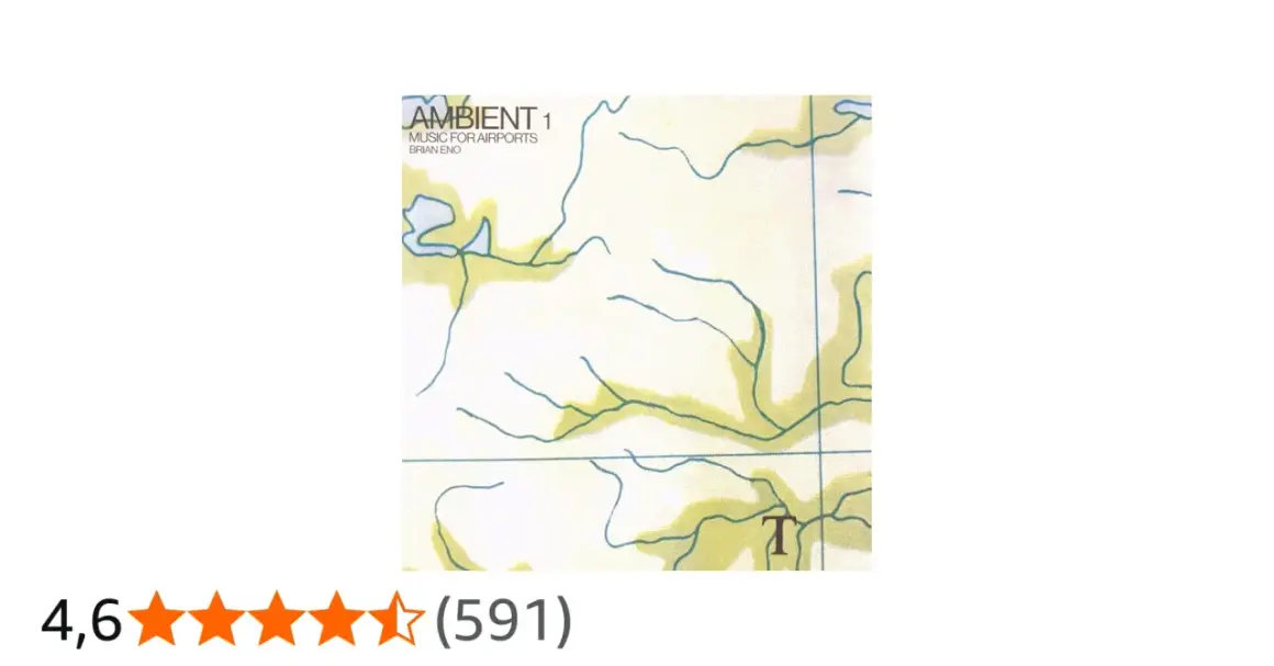 Copertina dell'album di Brian Eno, "Ambient 1: Music for Airports", con un disegno astratto che ricorda una mappa.
