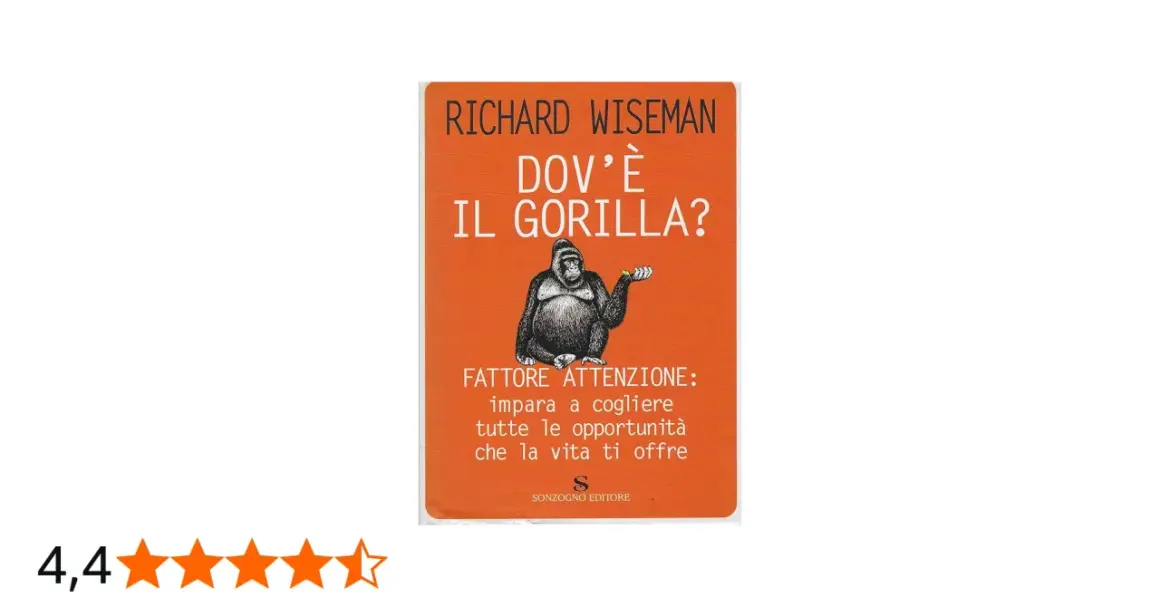 Copertina libro "Dov'è il gorilla?" di Richard Wiseman. Attenti al gorilla, impara a cogliere le opportunità!