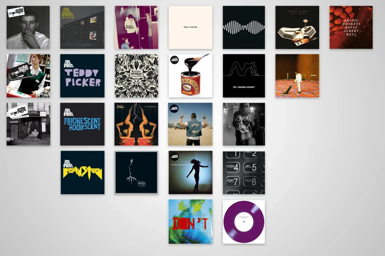 Raccolta di copertine di album degli Arctic Monkeys, tra cui