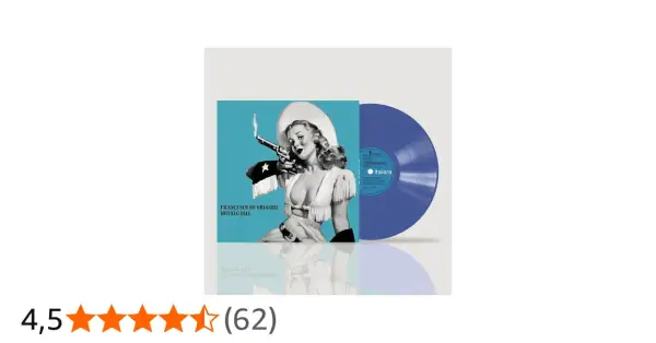 Copertina di "Bufalo Bill" di Francesco De Gregori con pin-up e disco viola.