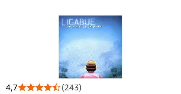 Copertina album "Ligabue: su e giù da un palco". Quanti dischi ha venduto Ligabue? Questo album è un successo.
