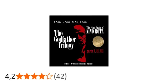 La copertina dell'album "The Godfather Trilogy" con la musica di Nino Rota, che evoca l'epica saga de Il Padrino.